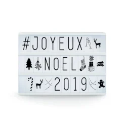 RETIF Boite Message Lumineuse Noire Et Blanc L 30 X H 22 Cm Sale