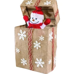 RETIF Bonhomme De Neige Automate Dans Paquet Cadeau Beige 36 Leds 44.5X23X52.5Cm Cheap