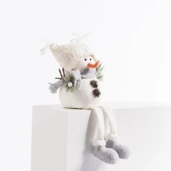 RETIF Bonhomme De Neige Blanc Et Gris Assis H46 Ou 56Cm - 2 Modeles Possibles Discount