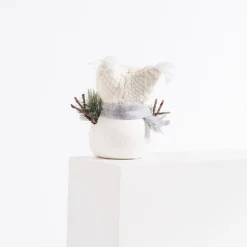 RETIF Bonhomme De Neige Blanc Et Gris Assis H46 Ou 56Cm - 2 Modeles Possibles Discount