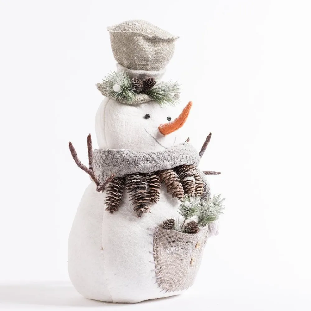 RETIF Bonhomme De Neige Blanc Et Gris H 53 Cm Cheap