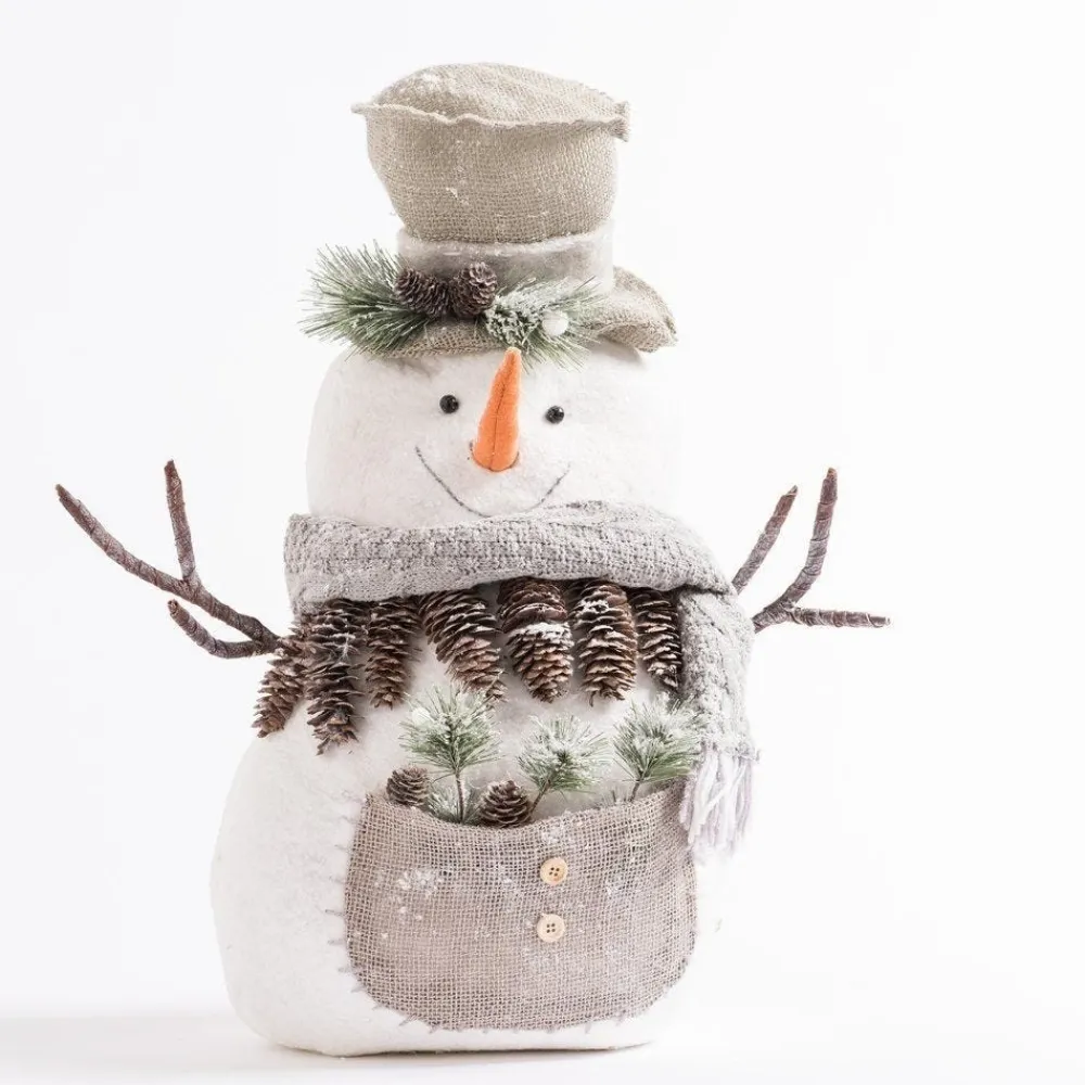 RETIF Bonhomme De Neige Blanc Et Gris H 53 Cm Cheap