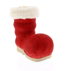 RETIF Botte Du Pere Noel Rouge Et Blanc L 25 X P 14 X H 24 Cm Hot