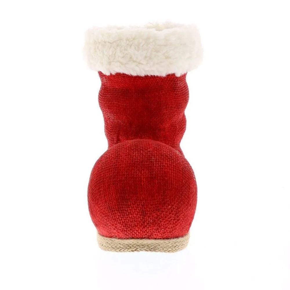 RETIF Botte Du Pere Noel Rouge Et Blanc L 25 X P 14 X H 24 Cm Hot