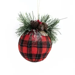 RETIF Boule En Tissu Ecossais Avec Decor Sapin O 14 Cm Discount