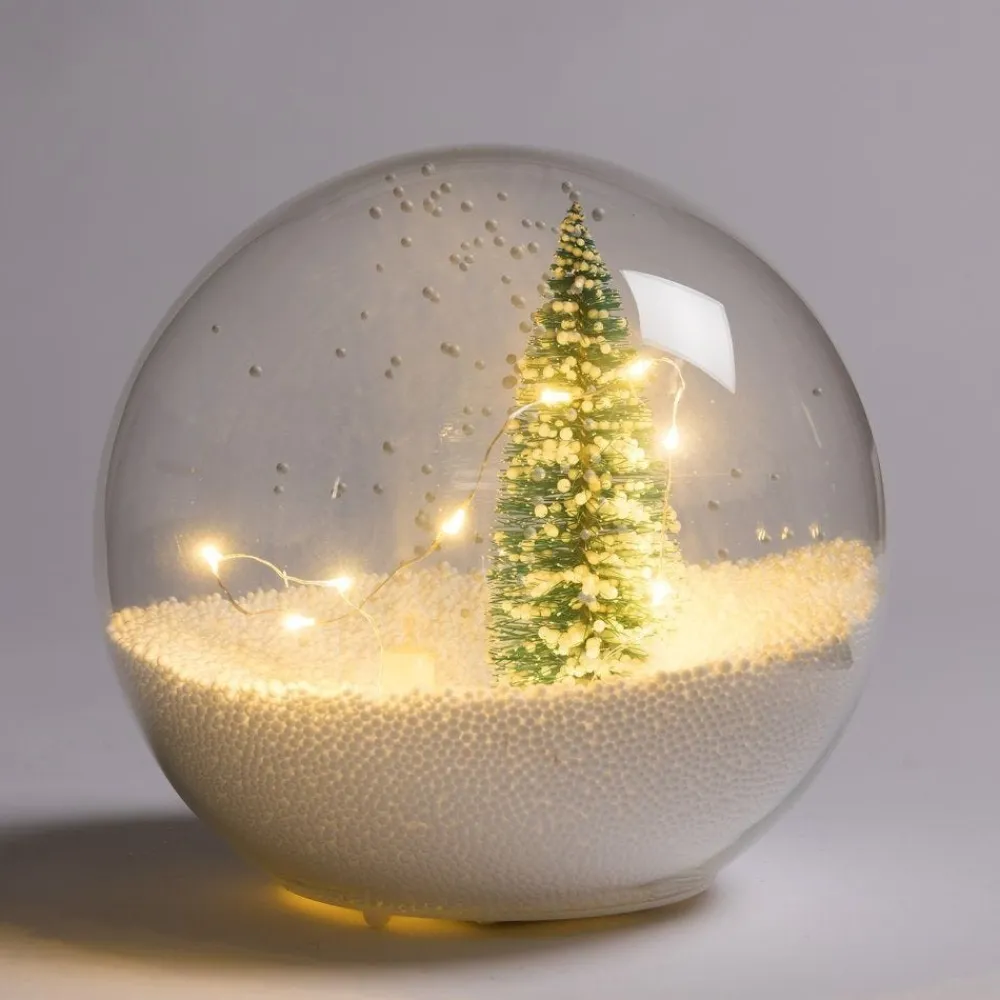 RETIF Boule En Verre Interieur Sapin Et Neige Avec Led O 22 Cm Fashion