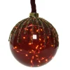 RETIF Boule En Verre Rouge 30 Leds Blanc Chaud O14Cm New