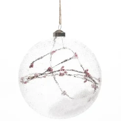 RETIF Boule En Verre Transparente Interieur Neige Et Baies O 12 Cm Online