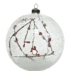 RETIF Boule En Verre Transparente Interieur Neige Et Baies O 15 Cm Clearance