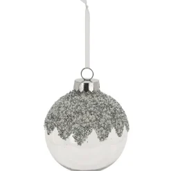 RETIF Boule Perles Et Pailletes Blanc/Argent O12Cm 3 Finitions Possibles Sale