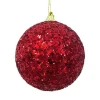 RETIF Boules A Paillettes Etoiles Rouges O 10 Cm - Boite De 6 Hot