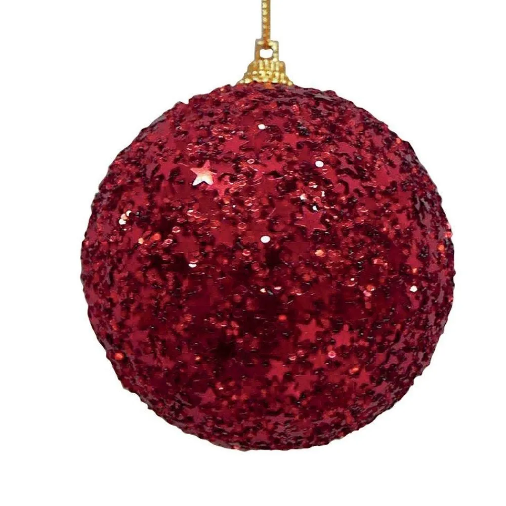 RETIF Boules A Paillettes Etoiles Rouges O 8 Cm - Boite De 6 Shop