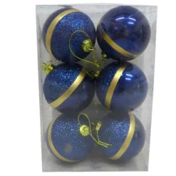 RETIF Boules Bleu Nuit Et Ligne Or O 8 Cm - Boite De 6 Sale