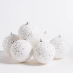 RETIF Boules De Neige D 10 Cm Avec Eclats Argent - Boite De 6 Shop
