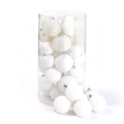RETIF Boules En Plastique Blanc Finitions Assorties O 6 A 8 Cm - Boite De 44 Discount