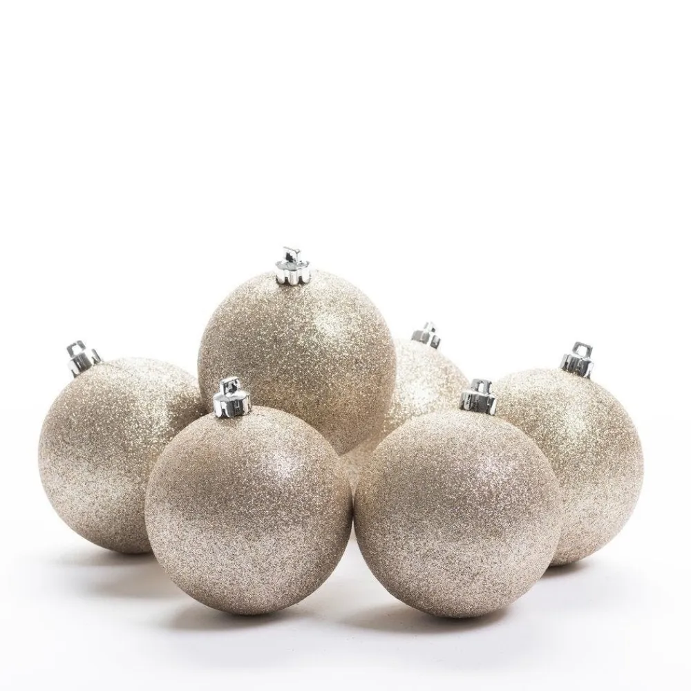 RETIF Boules En Plastique Or O 10 Cm Finitions Assorties Par 6 Cheap