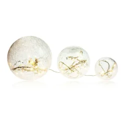 RETIF Boules En Verre Blanc Led - 10-15-20 Cm Cheap