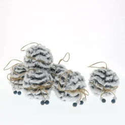 RETIF Boules Fourrure Synthetique Gris Bleu O 8 Cm - Boite De 6 Sale
