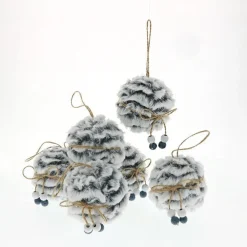 RETIF Boules Fourrure Synthetique Gris Bleu O 8 Cm - Boite De 6 Sale