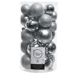 RETIF Boules Incassables Argent Assorties O4 A 6Cm - Boite De 30 Clearance