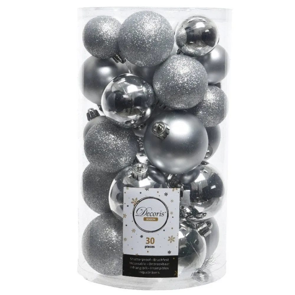 RETIF Boules Incassables Argent Assorties O4 A 6Cm - Boite De 30 Clearance