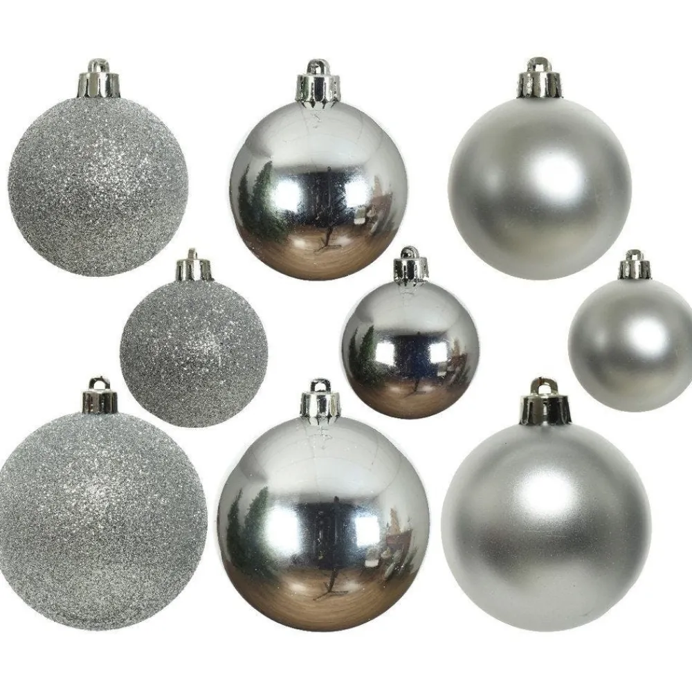 RETIF Boules Incassables Argent Assorties O4 A 6Cm - Boite De 30 Clearance