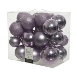 RETIF Boules Lilas Givrees - O 6 / 8 / 10 Cm - Finitions Assorties - Boite De 26 Clearance