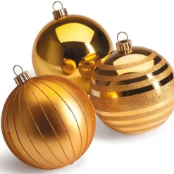 RETIF Boules Or En Plastique Finitions Assorties D.15Cm - Par 3 Best