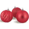 RETIF Boules Rouges En Plastique Finitions Assorties D.15Cm - Par 3 Flash Sale