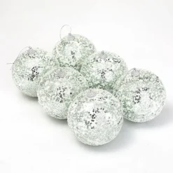 RETIF Boules Vert Clair Givrees O 10 Cm - Boite De 6 Store