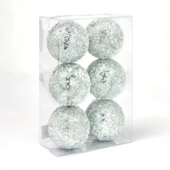 RETIF Boules Vert Clair Givrees O 10 Cm - Boite De 6 Store