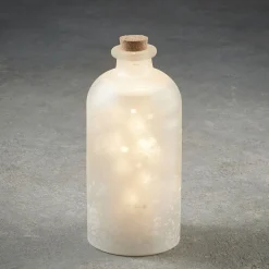 RETIF Bouteille Blanc Givre Avec Flocons Animes 12 Leds O 11 X H 24 Cm Store