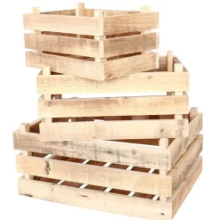 RETIF Caisses En Bois Brut L14Xp26.5Xh18Cm + L16Xp33Xh23Cm + L17Xp39Xh30Cm - Par 3 New