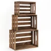RETIF Caisses En Bois Marron L45 X P30,5 X H24 + L39 X P26,5 X H21 + L33 X P22 X H18 Store