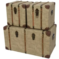 RETIF Caisses En Similicuir Couleur Sable 66X36X36 + 28X28X30 (X2)Cm Best Sale