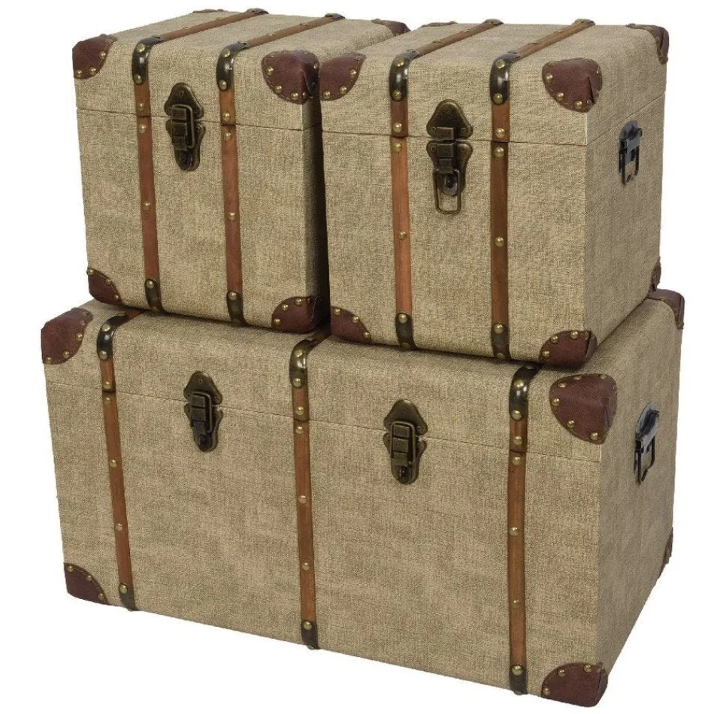 RETIF Caisses En Similicuir Couleur Sable 66X36X36 + 28X28X30 (X2)Cm Best Sale