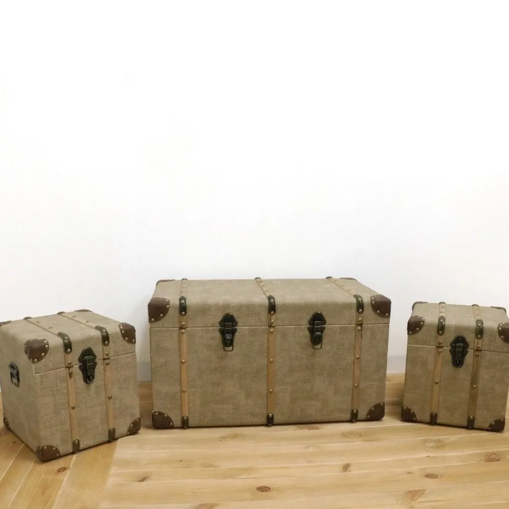 RETIF Caisses En Similicuir Couleur Sable 66X36X36 + 28X28X30 (X2)Cm Best Sale