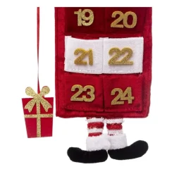 RETIF Calendrier De L'Avent A Suspendre Pere Noel Rouge Et Blanc Avec 24 Pochettes Discount