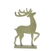 RETIF Cerf Or Paillette Sur Socle L 22 X H 31 Cm Discount