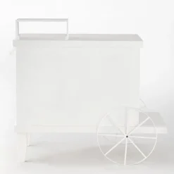RETIF Charrette Bois Blanc 1 Porte 4 Cases Et Presentoir L120 X P55 X H90 Cm Discount