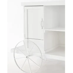 RETIF Charrette Bois Blanc 1 Porte 4 Cases Et Presentoir L120 X P55 X H90 Cm Discount