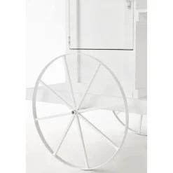 RETIF Charrette Bois Blanc 1 Porte 4 Cases Et Presentoir L120 X P55 X H90 Cm Discount