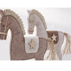 RETIF Cheval Bois Et Feutrine H30Cm 2 Coloris Possibles Gris/Brun Cheap