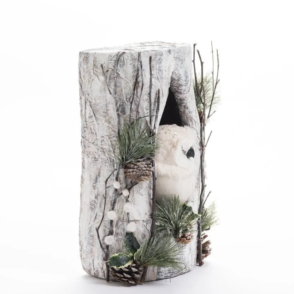 RETIF Chouette Blanche Dans Souche L 23 X P 15 X H 38 Cm Store
