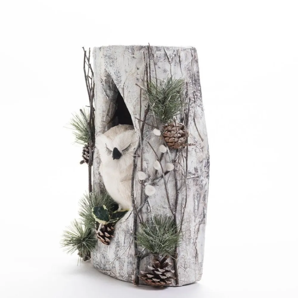 RETIF Chouette Blanche Dans Souche L 23 X P 15 X H 38 Cm Store