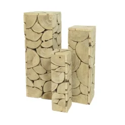 RETIF Colonnes En Bois L 33 X P 33 X H 95 + L 25 X P 25 X H 80 + L 17 X P 17 X H 60 Cm Sale