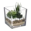 RETIF Compo Artificielle De 3 Roses Blanches Dans 3 Vases En Verre Lies Par Une Corde Cheap