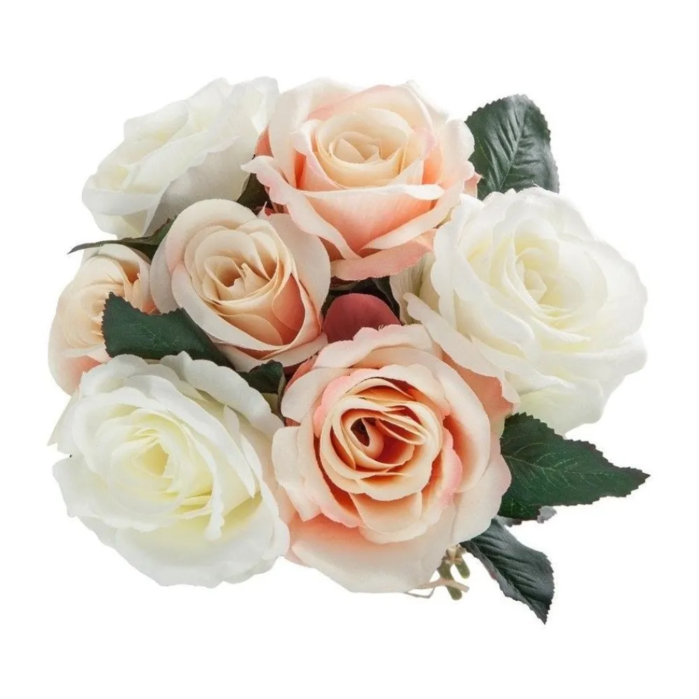 RETIF Compo Artificielle De 3 Roses Blanches Dans 3 Vases En Verre Lies Par Une Corde Hot