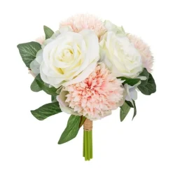 RETIF Compo Artificielle De 3 Roses Blanches Dans 3 Vases En Verre Lies Par Une Corde New