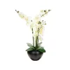RETIF Compo Artificielle De 3 Roses Blanches Dans 3 Vases En Verre Lies Par Une Corde Fashion